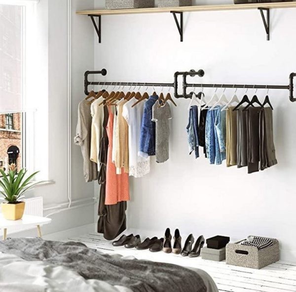 spanning positie Verstelbaar iBella Living garderobe-set ophangrek kleding set van 2 - DealWizard.nl