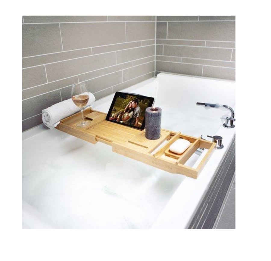 evenwichtig metro weerstand iBella Living luxe uitschuifbaar badrekje van bamboe - DealWizard.nl