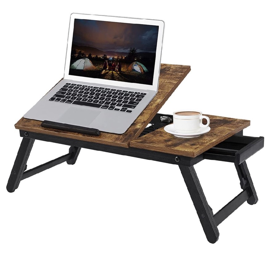 meer Titicaca partitie De onze iBella Living opklapbare laptoptafel zwart bruin tot 15,6-inch -  DealWizard.nl