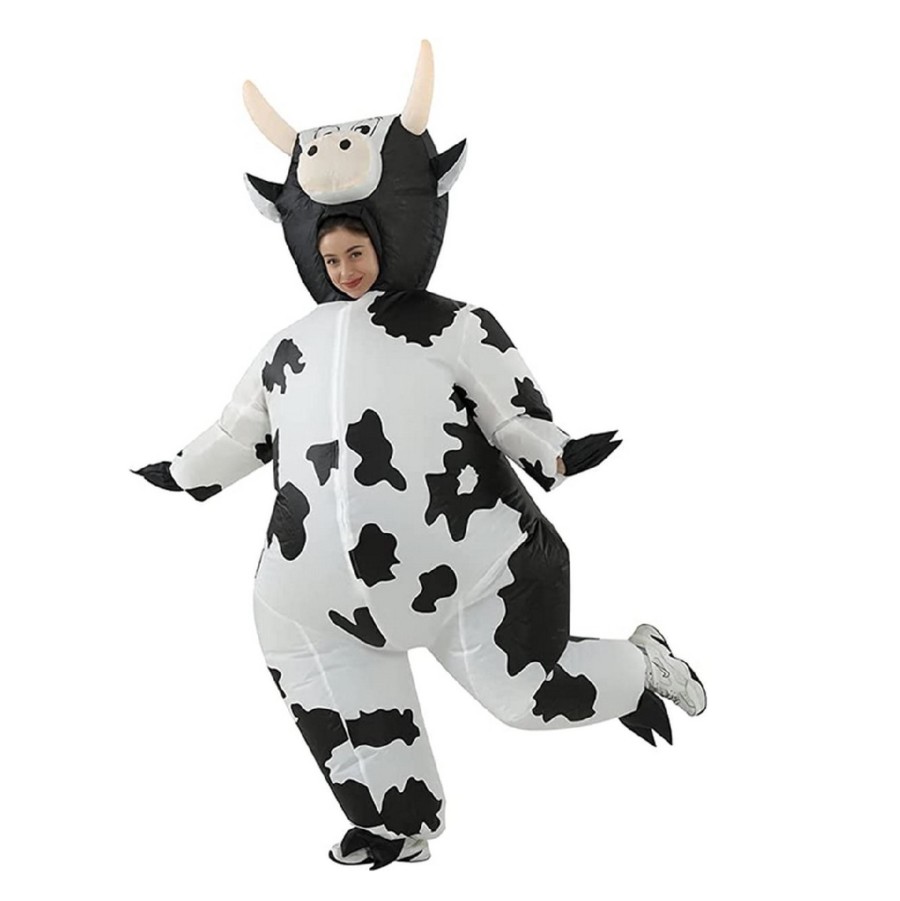 iBello opblaasbaar kostuum voor volwassenen koe pak carnaval party's ingebouwde ventilator - DealWizard.nl