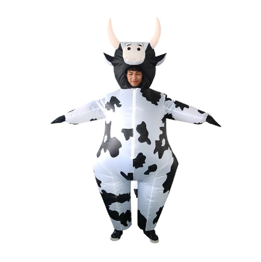 iBello opblaasbaar kostuum voor volwassenen koe pak carnaval party's ingebouwde ventilator - DealWizard.nl