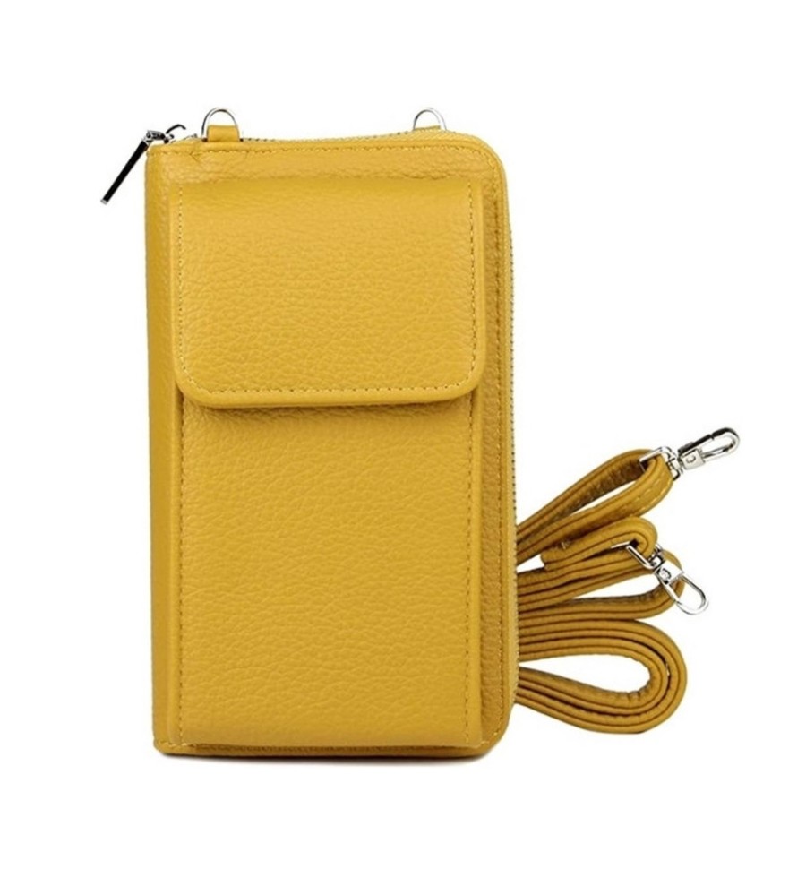 Tirannie merknaam Vernederen iBello portemonnee tasje met schouderband geel telefoontasje dames  Anti-skim RFID festival tas Portemonnee voor mobiel - DealWizard.nl
