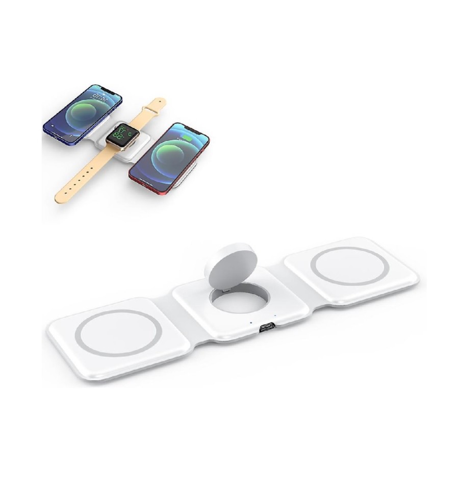iBello draadloze oplader multifunctionele oplaadstandaard voor iPhone, en AirPods 3-in-1 DealWizard.nl