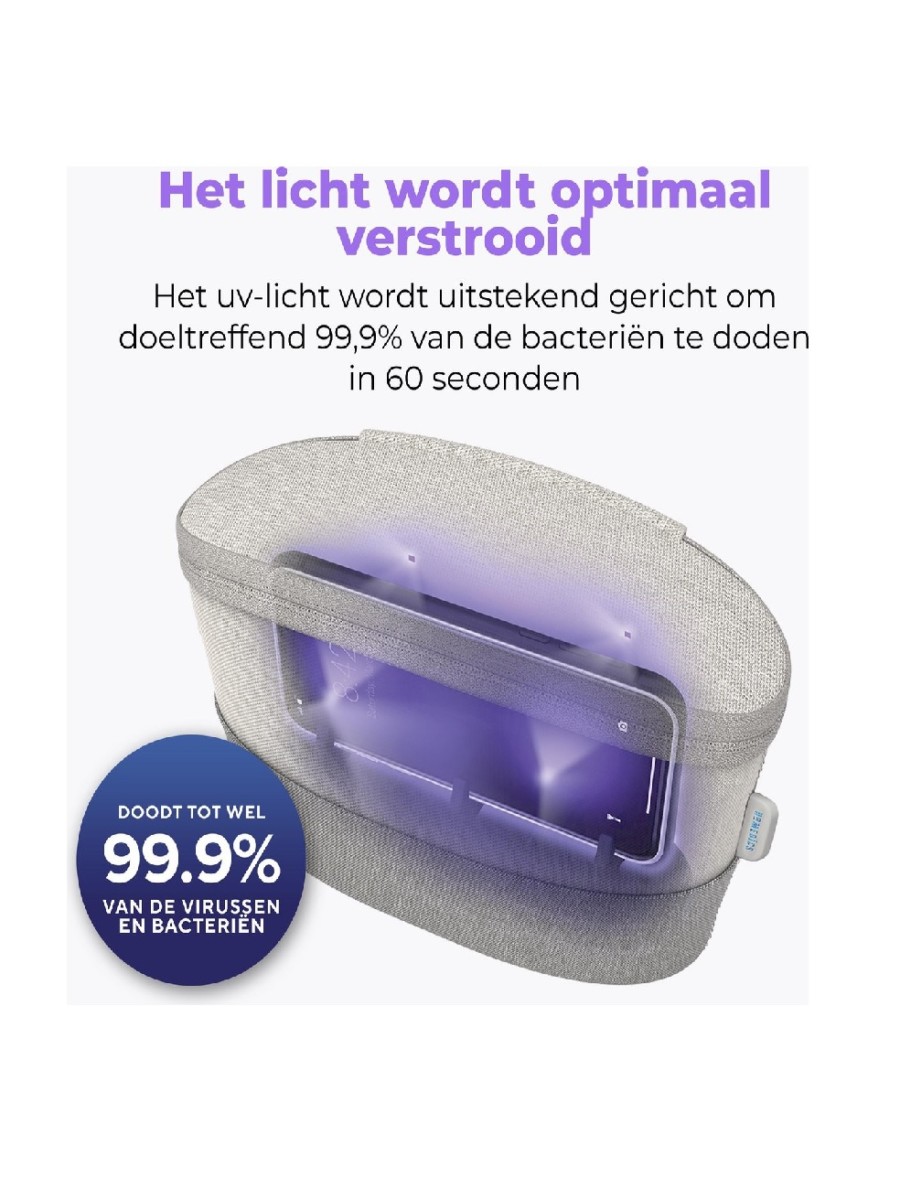 vacature uitzending verrassing HoMedics draagbare UV-ontsmetter voor smartphone UV-licht grijs -  DealWizard.nl